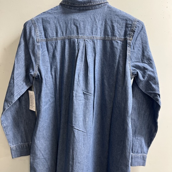 Northstyle Denim Dress Womens M Blue Button Down Collared Midi Western Rodeo - Picture 10 of 13